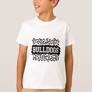 Leopard Bulldogs Schulgeist Name Fan Team Rücken T-Shirt