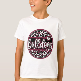 Leopard Bulldogs Schulgeist Name Fan Team Rücken T-Shirt
