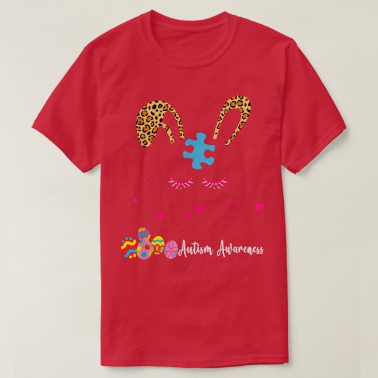 Leopard Bunny Autism Awareness T-Shirt (Design vorne)