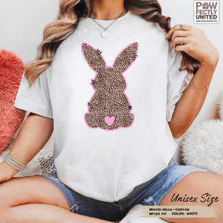 Leopard Bunny Customizable Colors Doodle Niedlich Tri-Blend Shirt