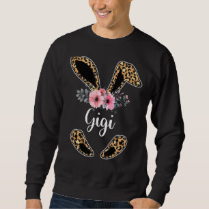 Leopard Bunny Floral Gigi Happy Ostertagsfamilie Sweatshirt