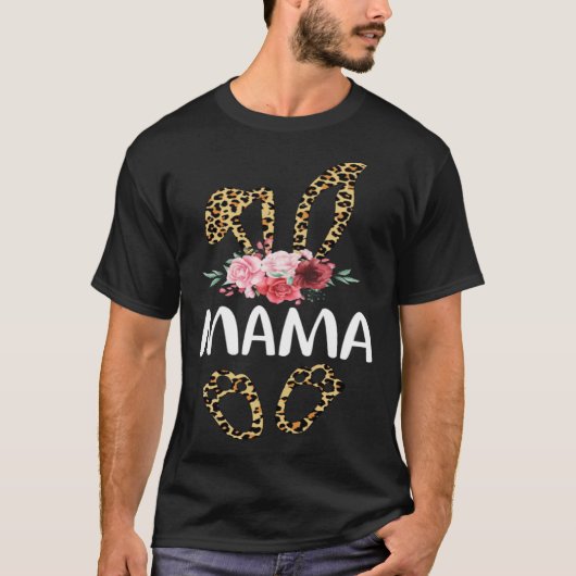 Leopard Bunny Mama Easter Bunny Ears T-Shirt (Vorderseite)
