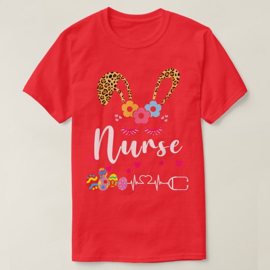 Leopard Bunny Nurse Happy Oaster  T-Shirt (Design vorne)