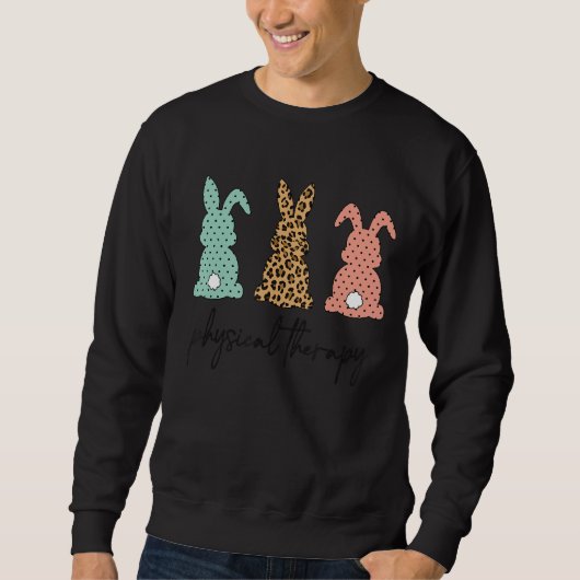 Leopard Bunny Physical Therapy Osterpta Pediatri Sweatshirt (Vorderseite)