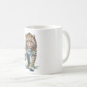 Leopard Buntes Wasserfarbenporträt Kaffeetasse (VorderseiteRechts)