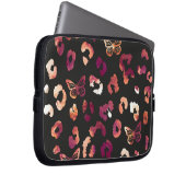 Leopard Butterfly Black Laptopschutzhülle (Vorne Rechts)