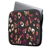 Leopard Butterfly Black Laptopschutzhülle (Vorderseite Links)