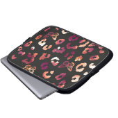 Leopard Butterfly Black Laptopschutzhülle (Vorne Knopf)