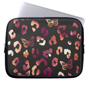 Leopard Butterfly Black Laptopschutzhülle