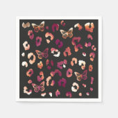 Leopard Butterfly Black Serviette (Vorderseite)