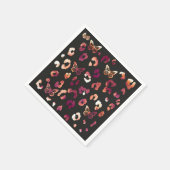 Leopard Butterfly Black Serviette (Ecke)