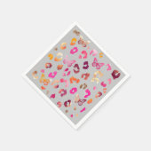 Leopard Butterfly Gray Napkins Serviette (Ecke)