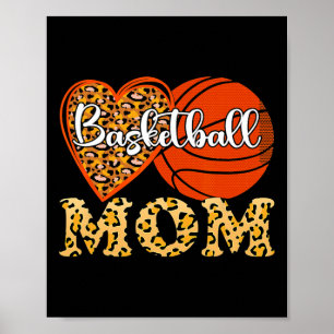 Leopard Bysketbyll Mama Game Day Mama Leben Gefärb Poster