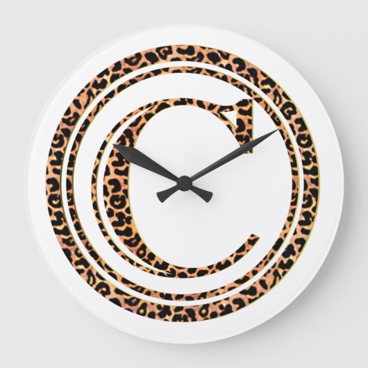 Leopard C Große Wanduhr (Vorderseite)