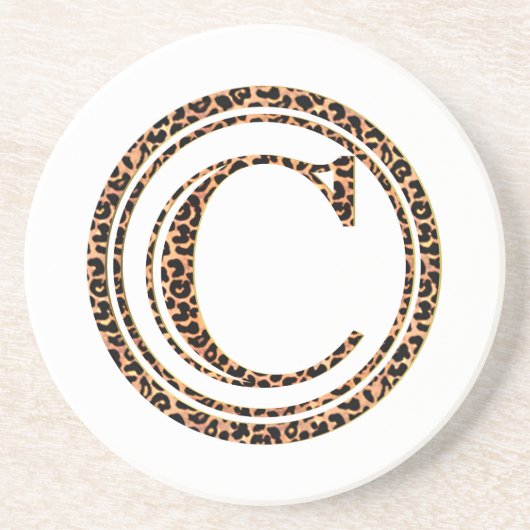 Leopard C Sandstein Untersetzer (Vorne)