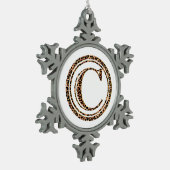 Leopard C Schneeflocken Zinn-Ornament (Links)