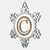 Leopard C Schneeflocken Zinn-Ornament (Rechts)