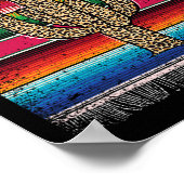 Leopard Cactus Mexican Serape Cinco De Mayo Women Poster (Ecke)