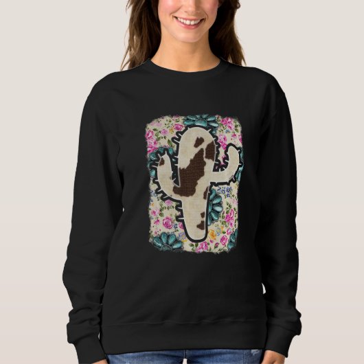 Leopard Cactus Western Cowgirl Tie Dye 2 Sweatshirt (Vorderseite)