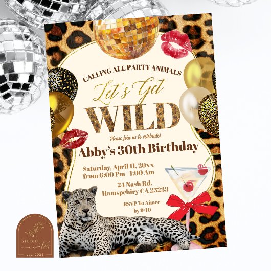 Leopard Calling All Party Animals Wild Adult Birth Einladung