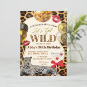Leopard Calling All Party Animals Wild Adult Birth Einladung (Stehend Vorderseite)