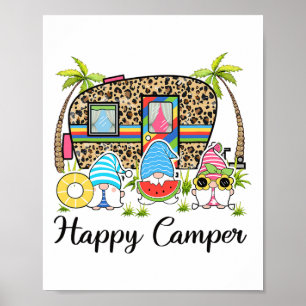Leopard Camping Rv Gnom Camper Glücklicher Sommer Poster