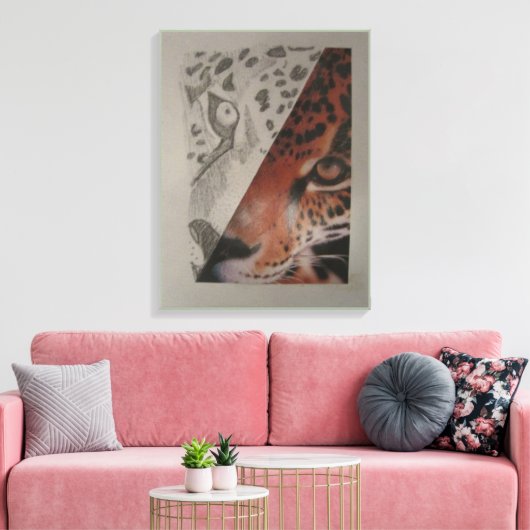 Leopard Canvas Print Leinwanddruck (Insitu (Wohnzimmer))