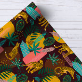 Leopard Cats Tropisches Abstraktes Dschungelmuster Geschenkpapier