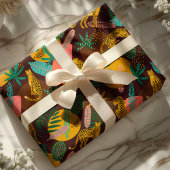 Leopard Cats Tropisches Abstraktes Dschungelmuster Geschenkpapier