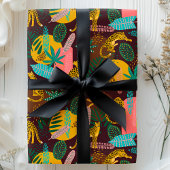 Leopard Cats Tropisches Abstraktes Dschungelmuster Geschenkpapier