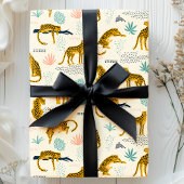 Leopard Cats tropisches afrikanisches Jungle-Muste Geschenkpapier