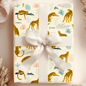Leopard Cats tropisches afrikanisches Jungle-Muste Geschenkpapier