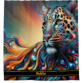 Leopard Charm: Majestic Dschungel Escape Duschvorhang (Vorderseite)