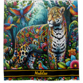 Leopard Charm: Wilde Jungle Umgebung Duschvorhang (Vorderseite)