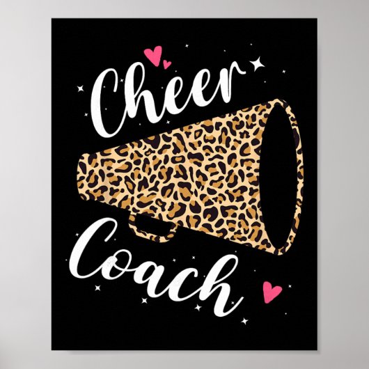 Leopard Cheer Coach Cheerleading Cheerleader Würdi Poster (Vorne)