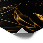 Leopard Cheetah Animal Black Gold  Poster (Ecke)