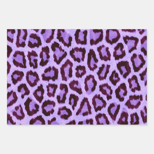 Leopard Cheetah Animal Fur Print Muster Geschenkpapier Set (Vorderseite 3)