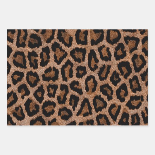 Leopard Cheetah Animal Fur Print Muster Geschenkpapier Set (Vorderseite)