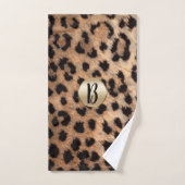 Leopard Cheetah Animal Print Chic Monogram Badhandtuch Set (Handtuch)