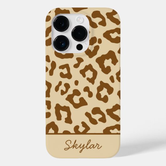 Leopard Cheetah Animal Print Custom Curry Name Case-Mate iPhone Hülle (Rückseite)