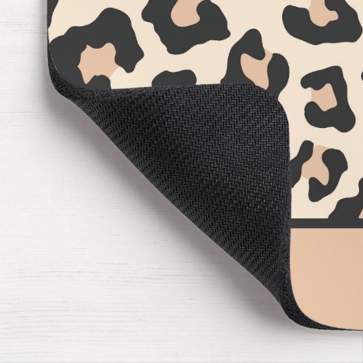 Leopard Cheetah Animal Print Custom Curry Name Mousepad (Ecke)