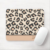 Leopard Cheetah Animal Print Custom Curry Name Mousepad (Mit Mouse)