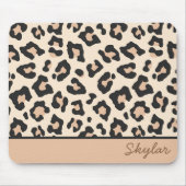 Leopard Cheetah Animal Print Custom Curry Name Mousepad (Vorne)