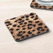 Leopard Cheetah Animal Print Girly Modern Getränkeuntersetzer (Linke Seite)