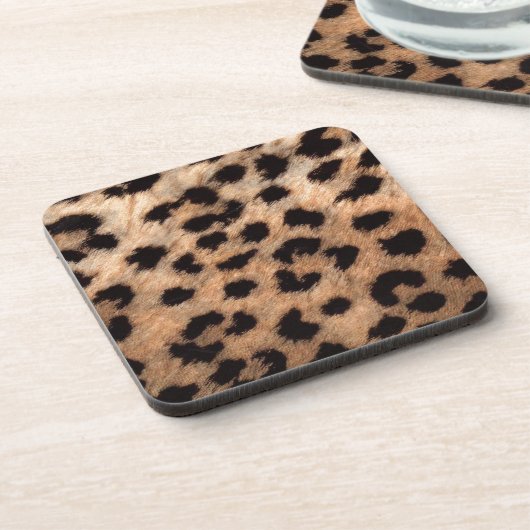 Leopard Cheetah Animal Print Girly Modern Getränkeuntersetzer (Linke Seite)