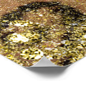 Leopard Cheetah Animal Print Gold Glitzer Banner Poster (Ecke)