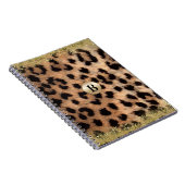 Leopard Cheetah Animal Print Gold Glitzer Modern Notizblock (Rechte Seite)