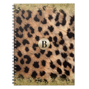 Leopard Cheetah Animal Print Gold Glitzer Modern Notizblock