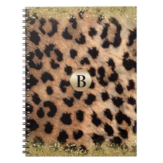 Leopard Cheetah Animal Print Gold Glitzer Modern Notizblock (Vorderseite)