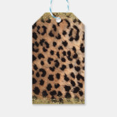 Leopard Cheetah Animal Print Gold Glitzer Monogram Geschenkanhänger (Rückseite)